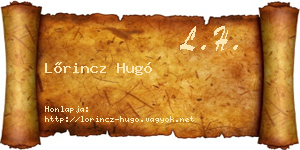 Lőrincz Hugó névjegykártya